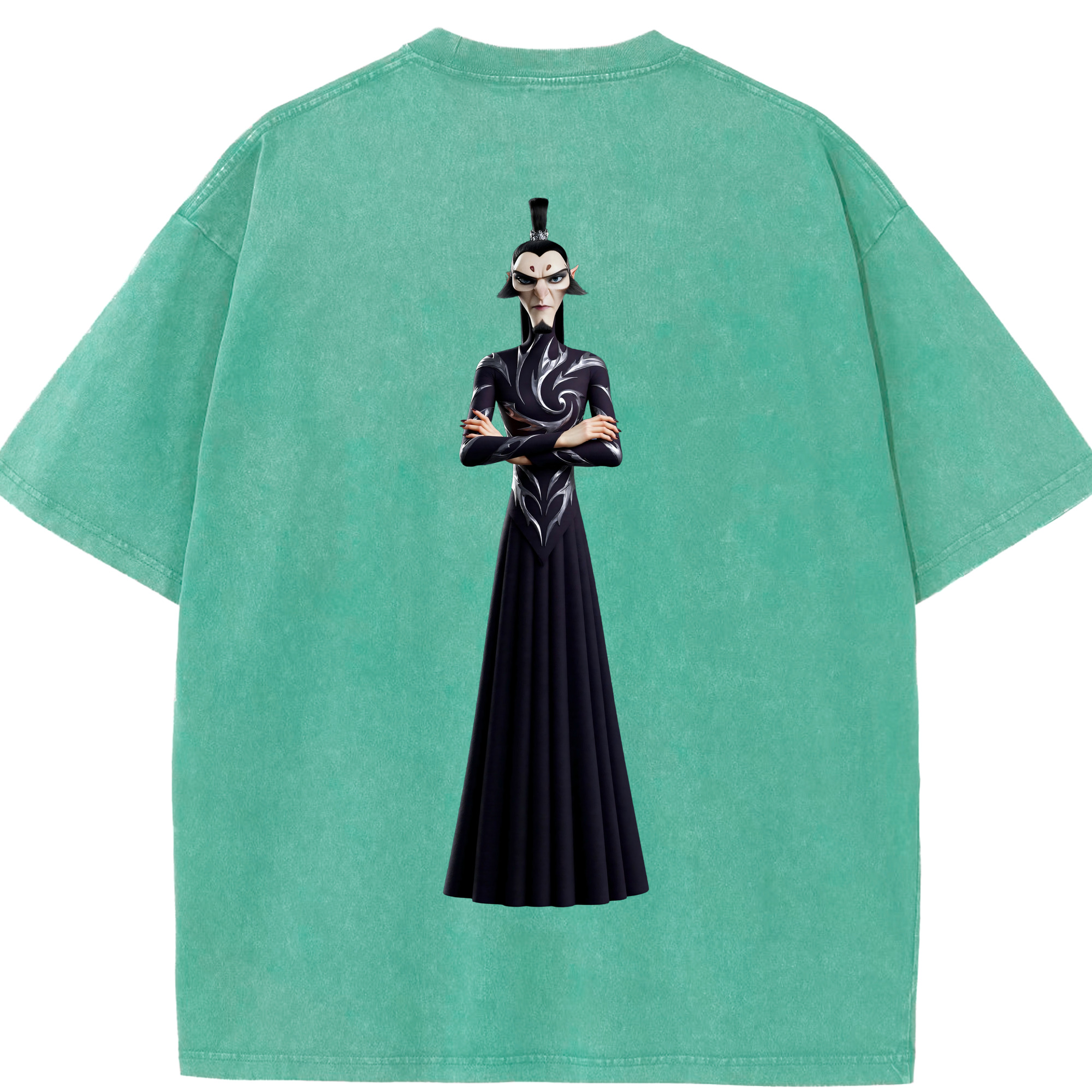 （画像用） Ne Zha 2 ナタ 魔童の大暴れ 綿100% ヴィンテージ風 半袖Tシャツ（背面プリント）